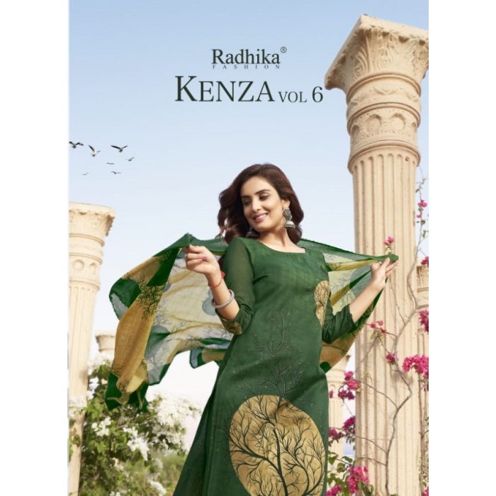 Azara Kenza Vol 6 Cotton Slub Pattern Dress Materials